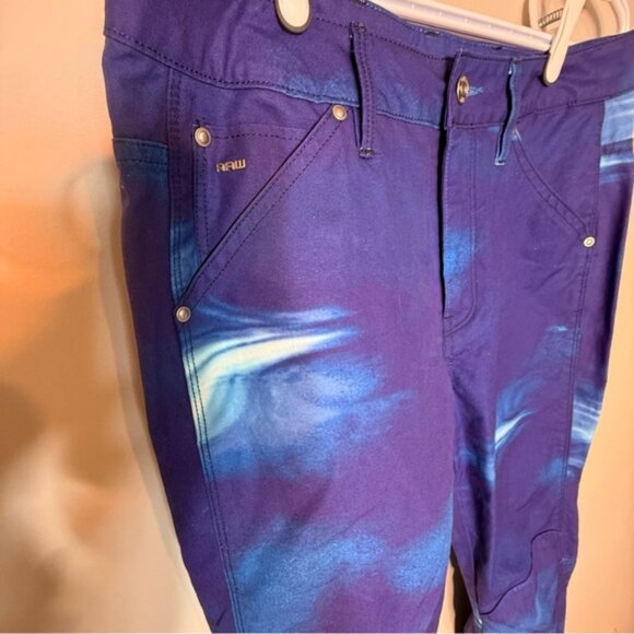 G-STAR RAW Elwood Mid Waist Boyfriend Neptune Violet Cobalt Blue Pharrell Jeans - Picture 8 of 16